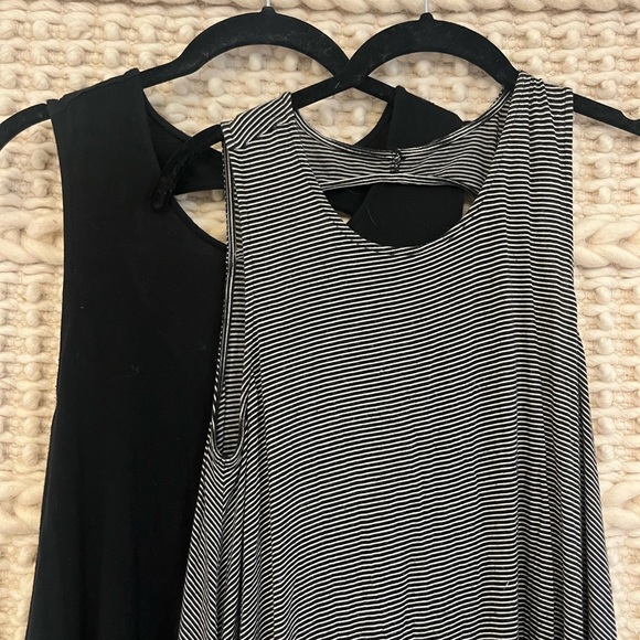 AMERICAN EAGLE XXS XS Black and Striped Summer Dress - Picture 1 of 11